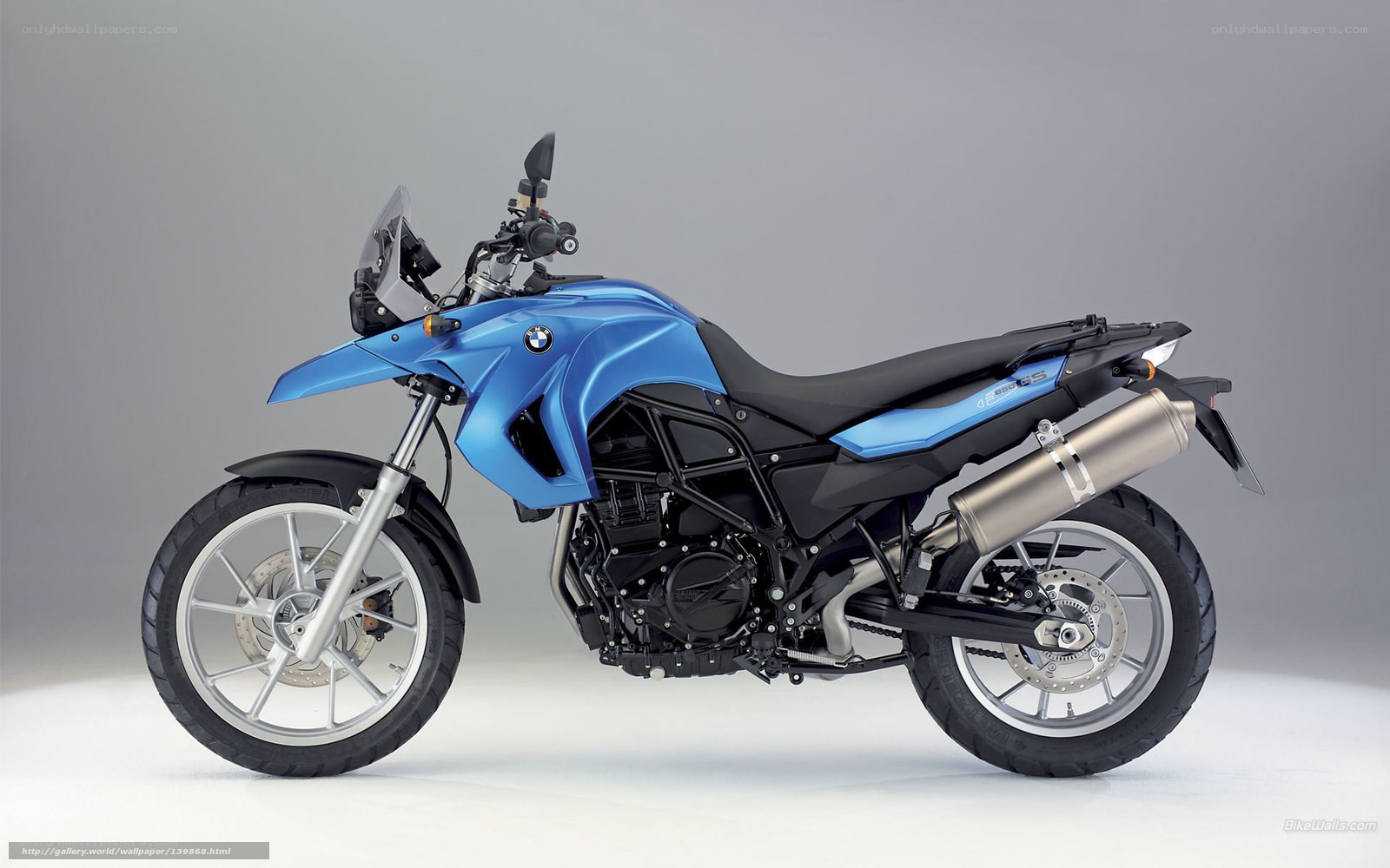 Blue BMW adventure motorcycle