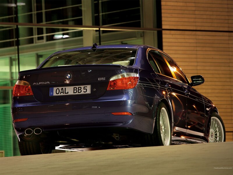 blue bmw alpina b5 sedan