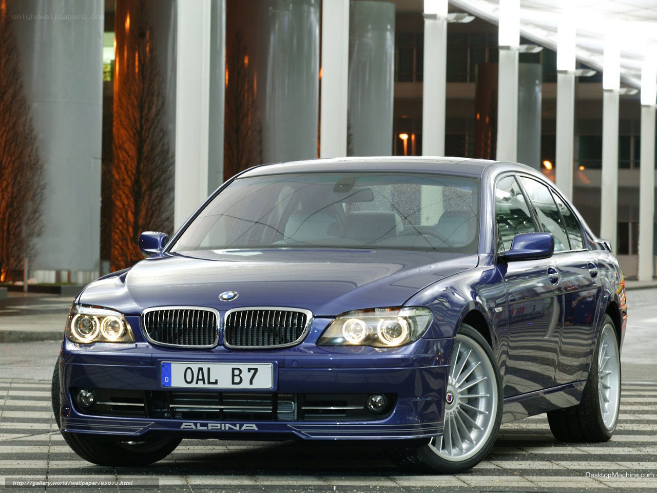 Blue BMW Alpina B7 sedan
