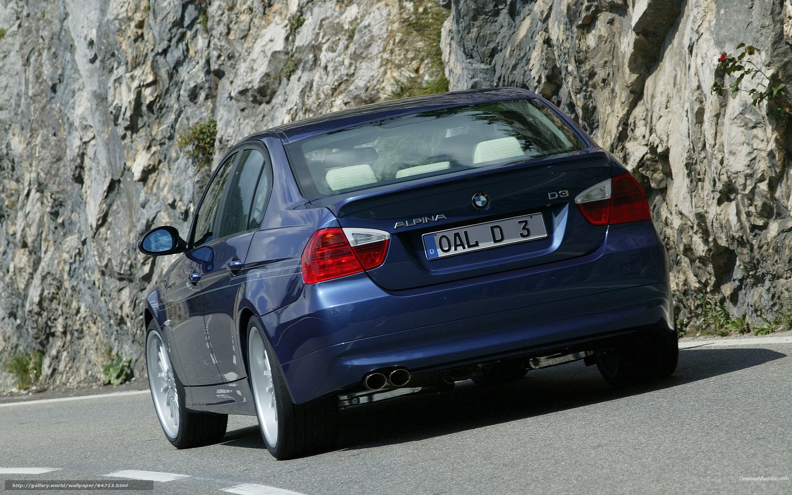 blue bmw alpina d3 on mountain road