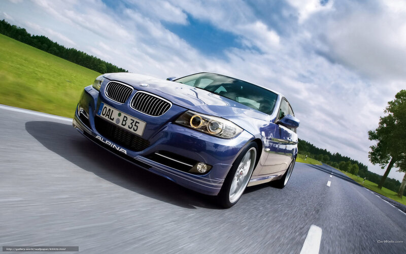 blue bmw alpina on country road