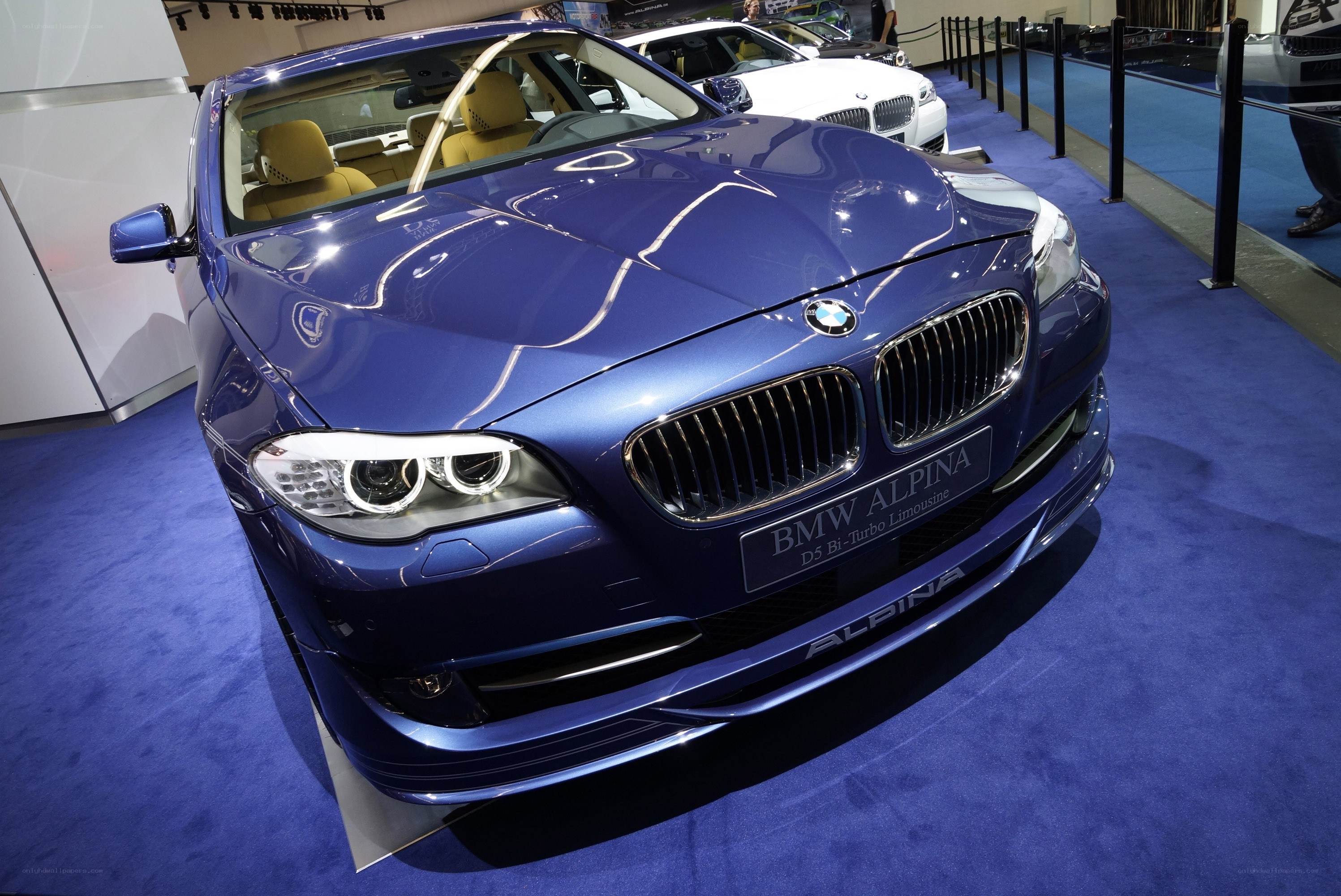 Blue BMW Alpina on display