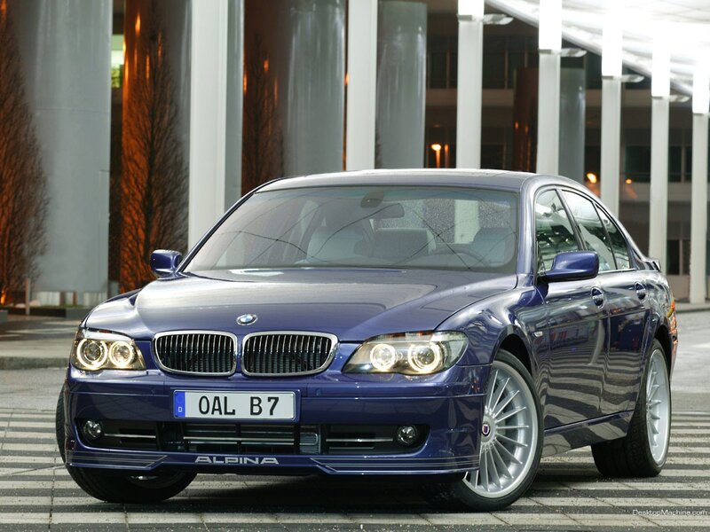 blue bmw alpina sedan