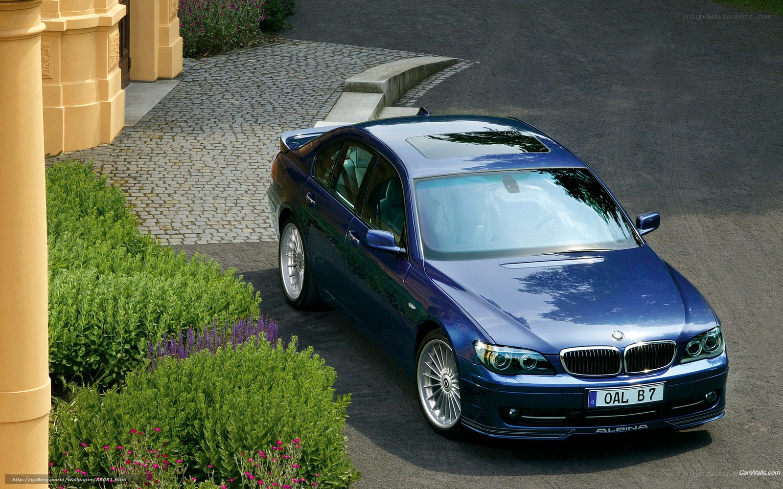 Blue BMW Alpina sedan