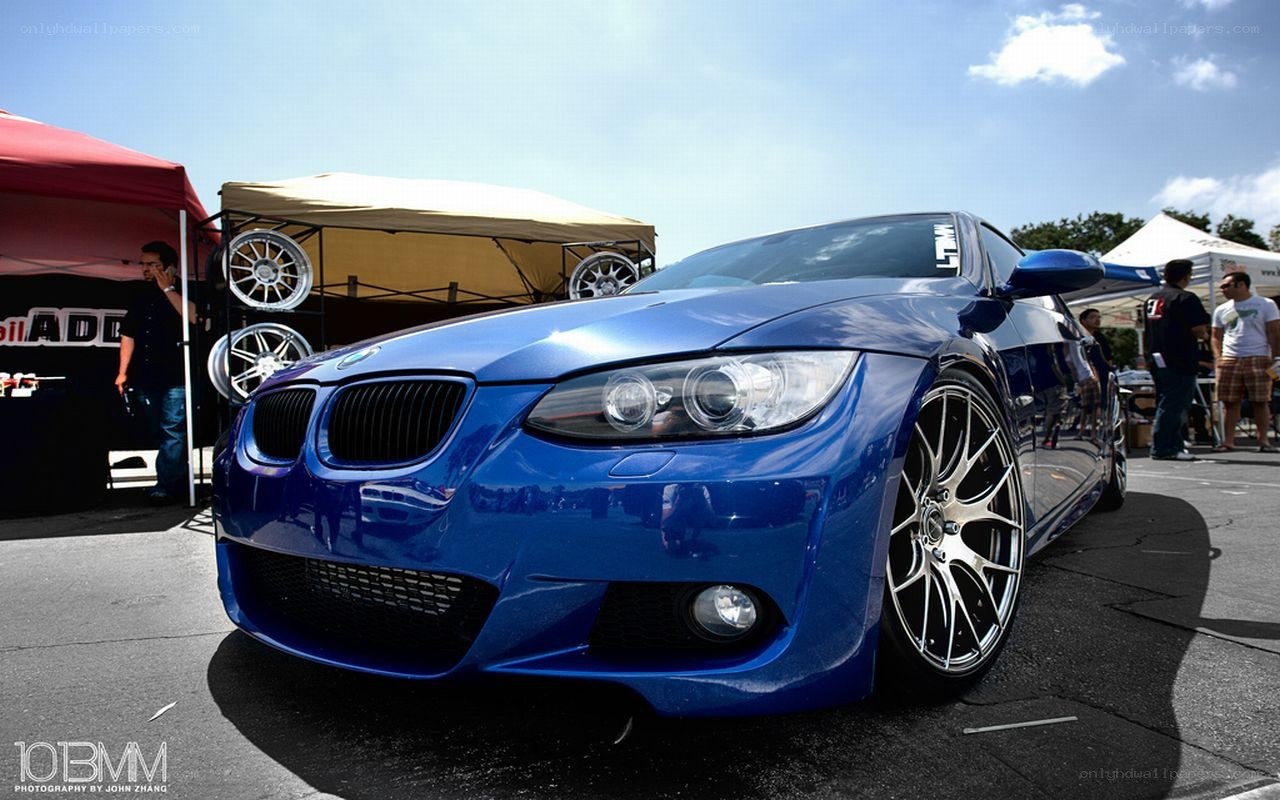 Blue BMW at car show