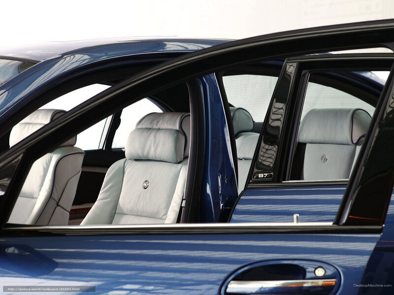 Blue BMW B7 interior