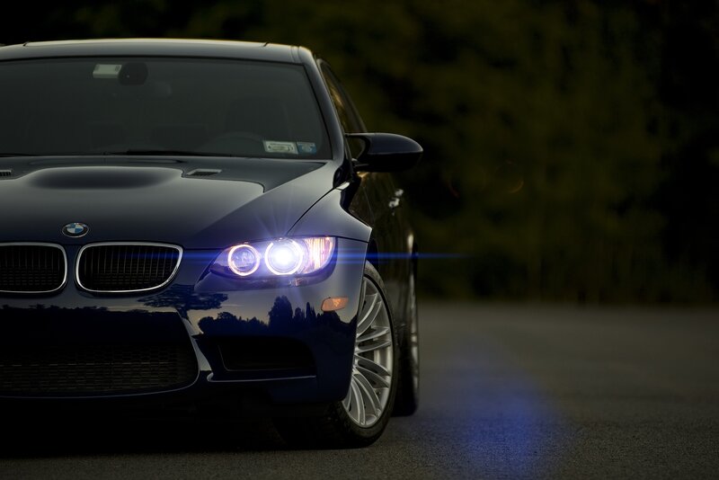 Blue BMW Car — Black, Dramatic