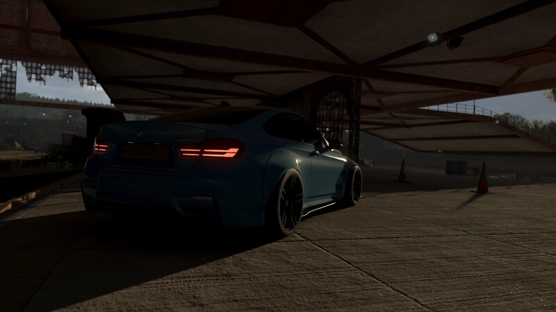 Blue Bmw Car — Dark