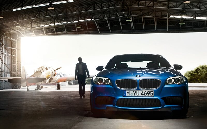 Blue Bmw Car — Dramatic, Photograph, Man