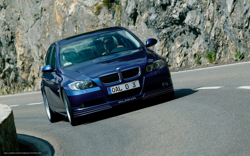 Blue BMW Car — Dynamic, Afternoon, Photograph, Road, Mountain