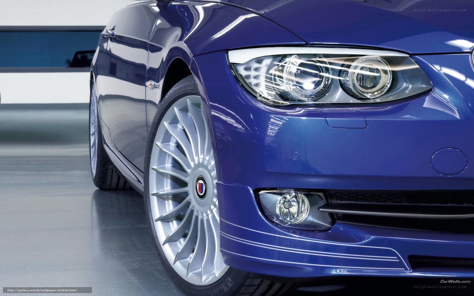 blue bmw car front view