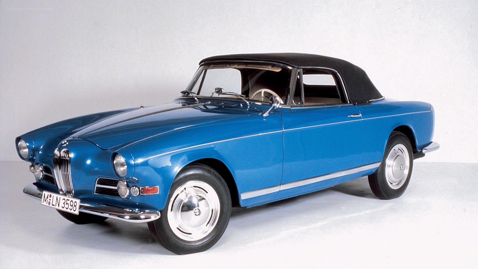 Blue BMW convertible car