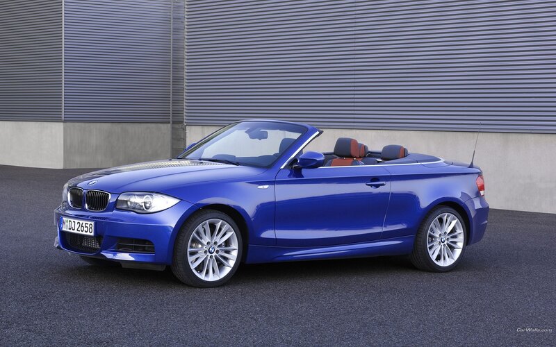 blue bmw convertible car