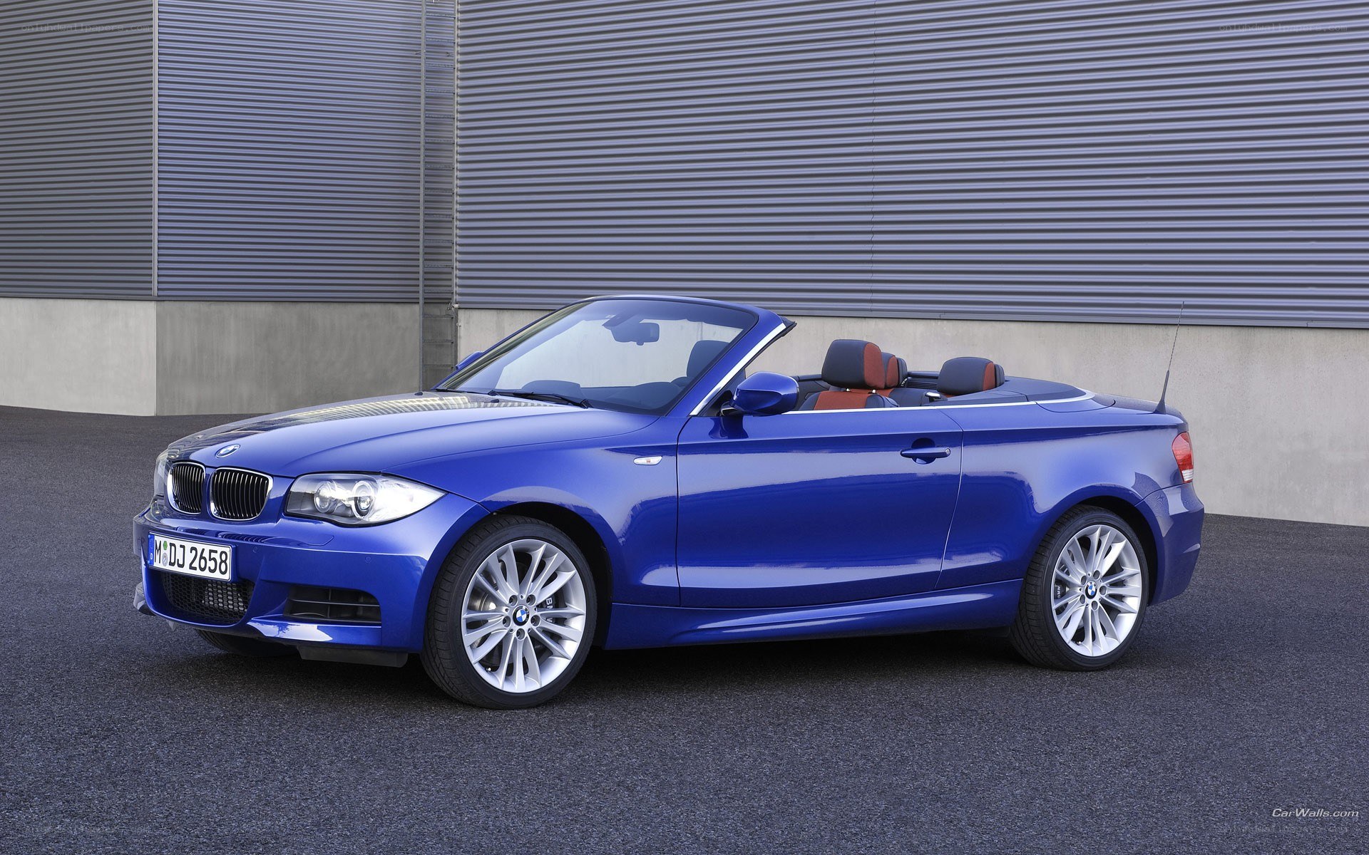 blue bmw convertible car