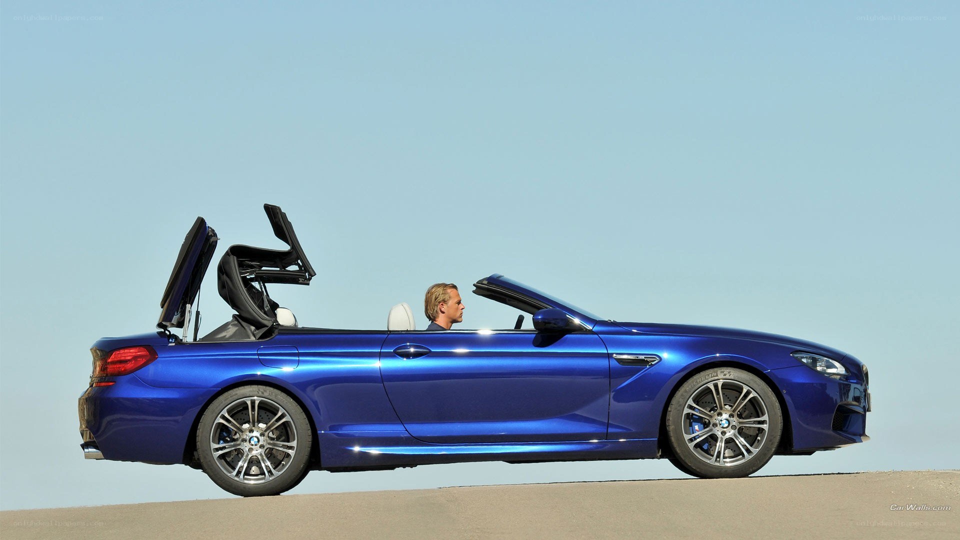 blue bmw convertible car
