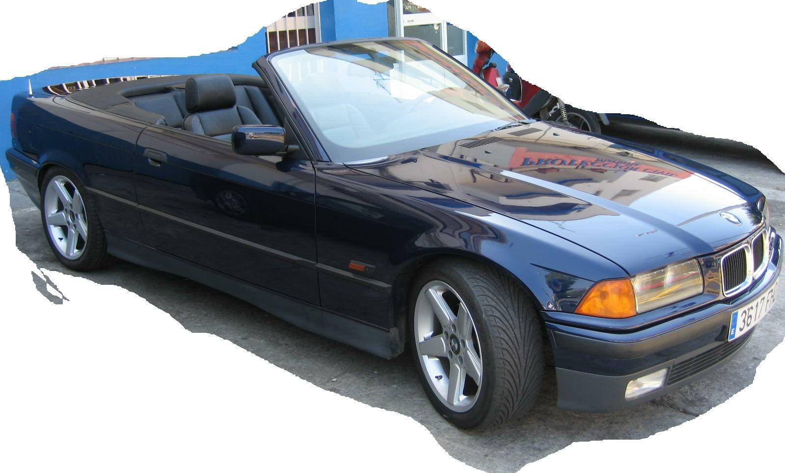 blue bmw convertible car