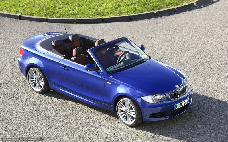 blue bmw convertible car