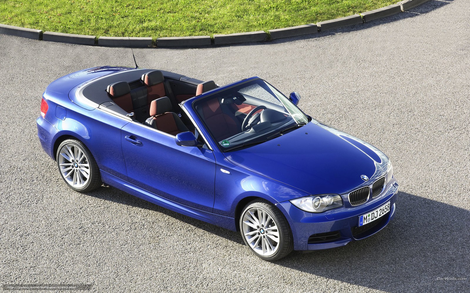 blue bmw convertible car
