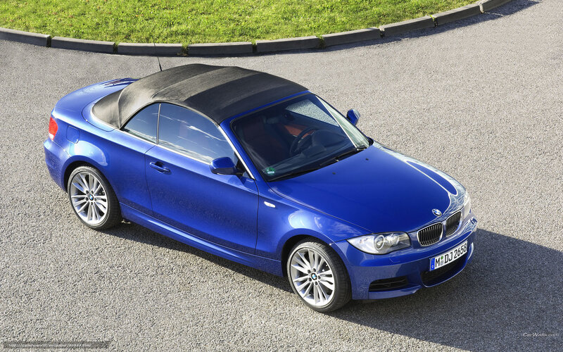 blue bmw convertible car