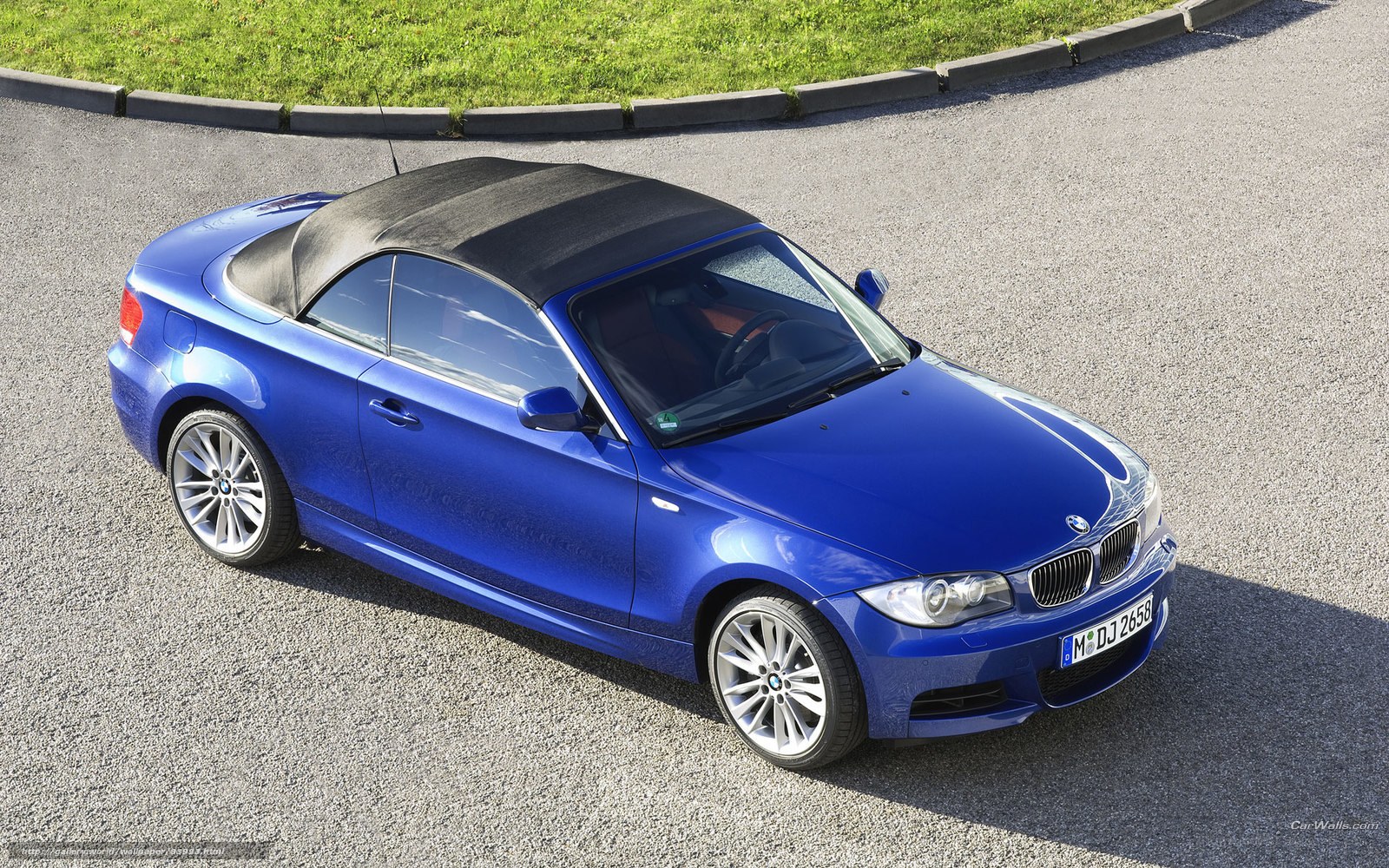 blue bmw convertible car