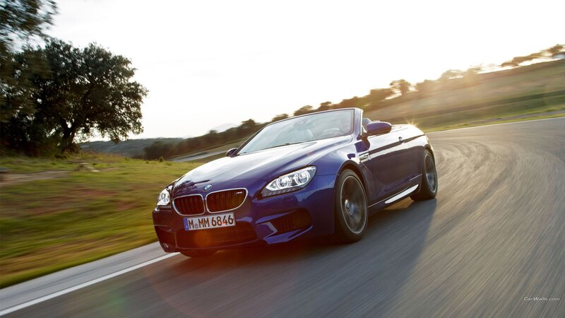 Blue BMW Convertible — Dynamic, Sunset