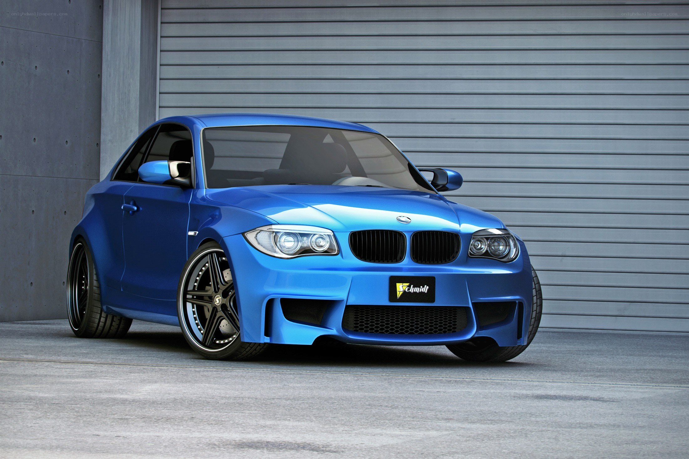 Blue BMW Coupe Car