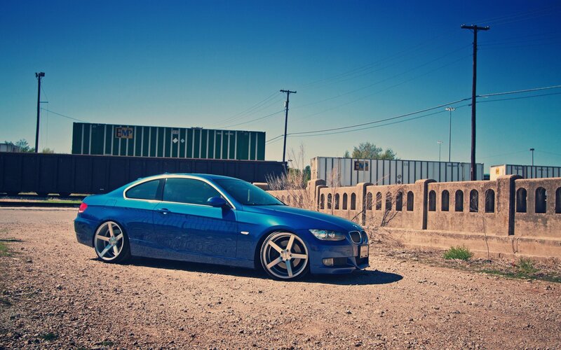 Blue BMW Coupe — Dramatic, Afternoon, Photograph