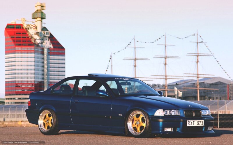 Blue BMW Coupe — Dramatic, Afternoon