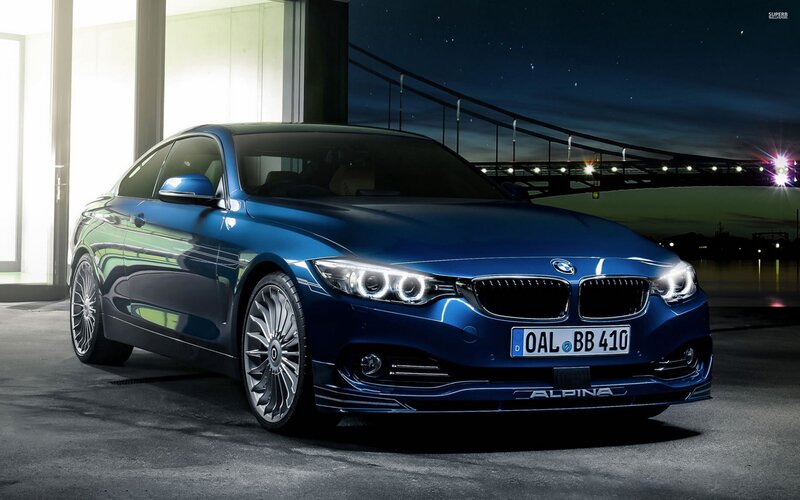 Blue BMW Coupe — Dramatic, Night