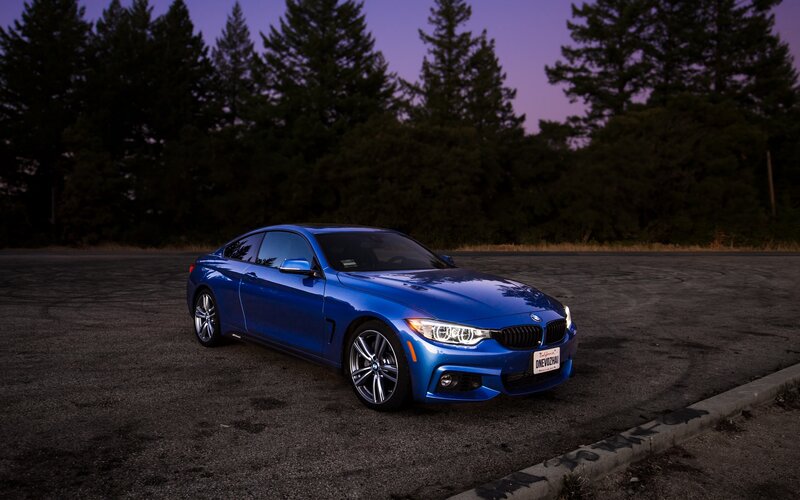 Blue BMW Coupe — Dramatic, Sunset, Photograph, Car