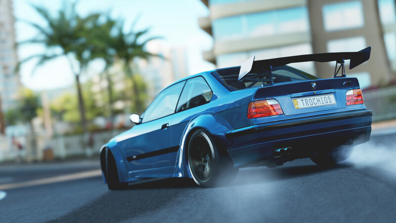 Blue BMW Drift Car