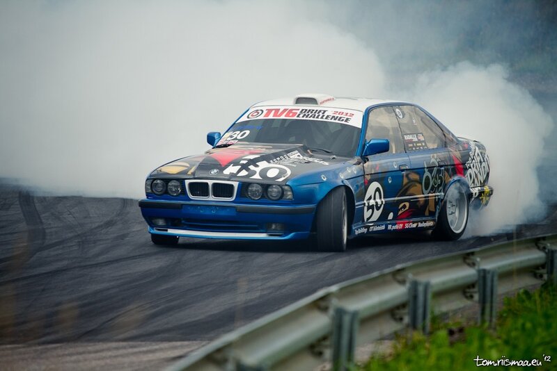 Blue BMW Drifting