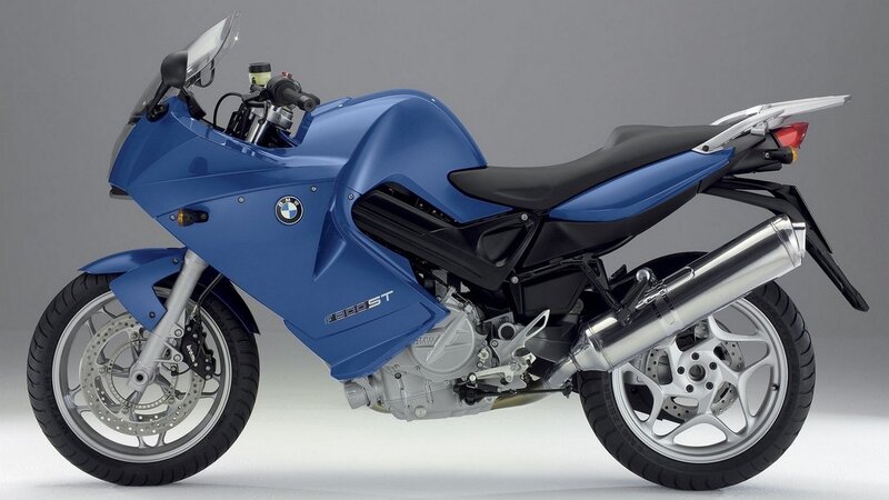 Blue BMW F800ST motorcycle