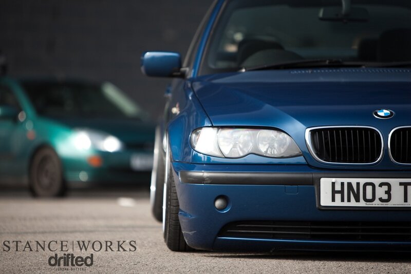 Blue BMW front view