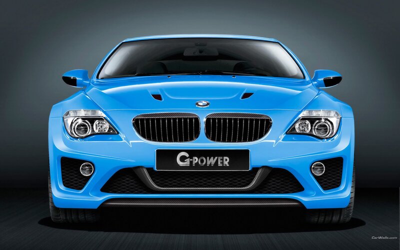 blue bmw g-power car