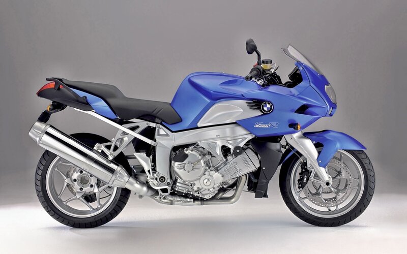 Blue BMW K1200R Motorcycle — Neutral, Photograph, Seat, Exhaust, Windshield
