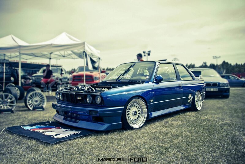 Blue BMW M3 at car show