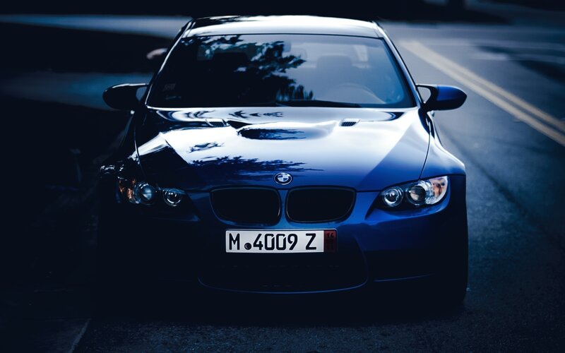 Blue Bmw M3 Car — Dramatic, Night