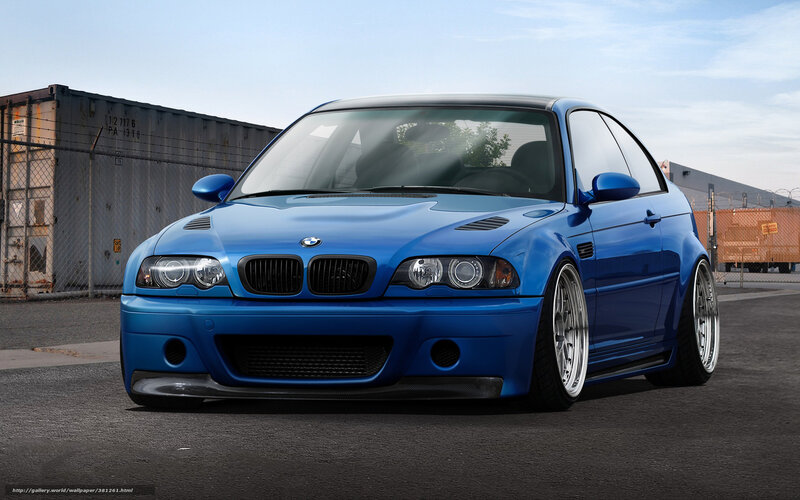 Blue BMW M3 Coupe — Dramatic, Afternoon, Photograph, Shipping Container