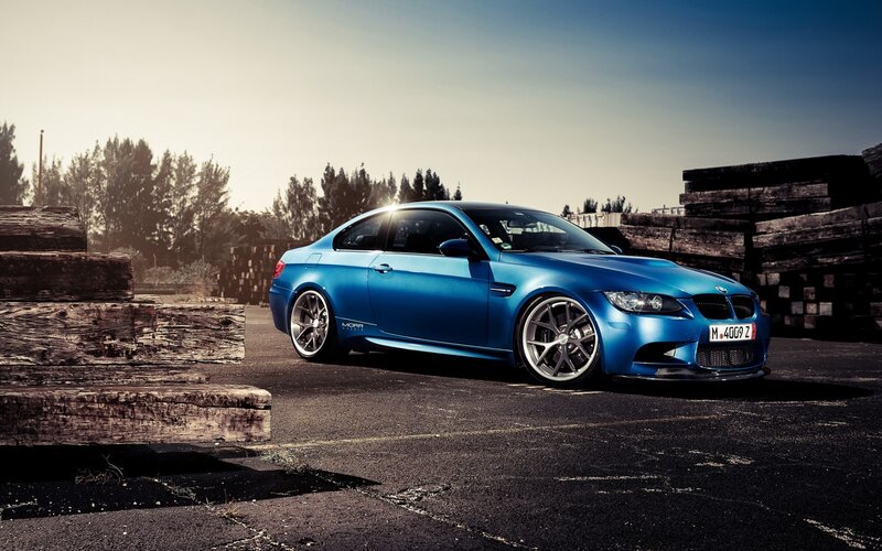 Blue BMW M3 Coupe — Dramatic, Afternoon