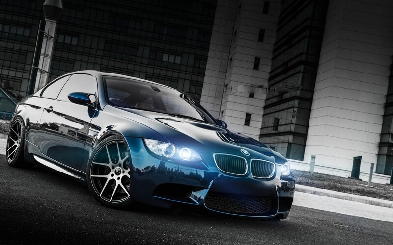 Blue BMW M3 Coupe — Dramatic, Night, Photograph, Car