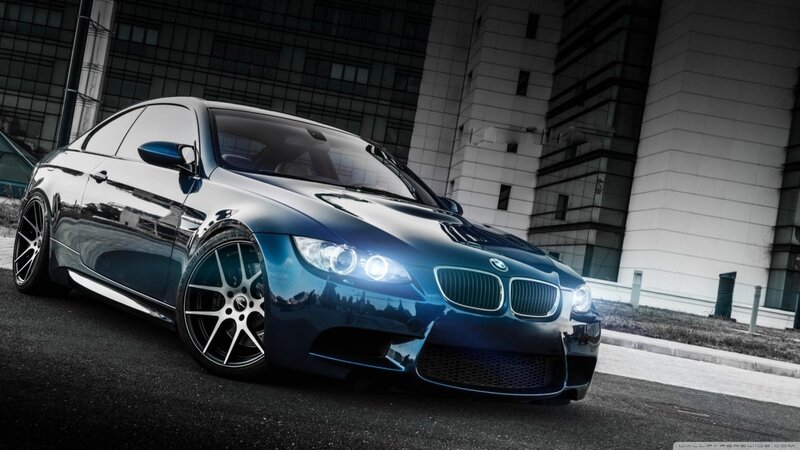 Blue BMW M3 Coupe — Dramatic, Photograph, Car