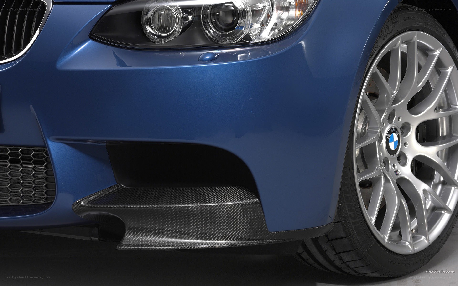 blue bmw m3 front bumper