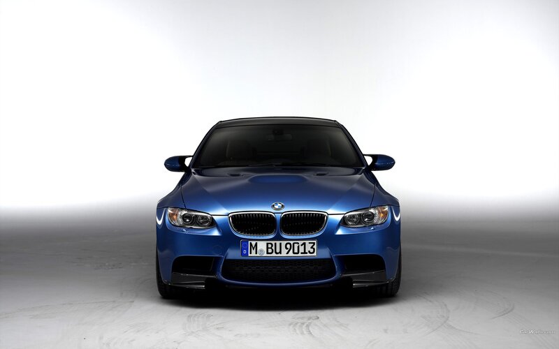 blue bmw m3 front view