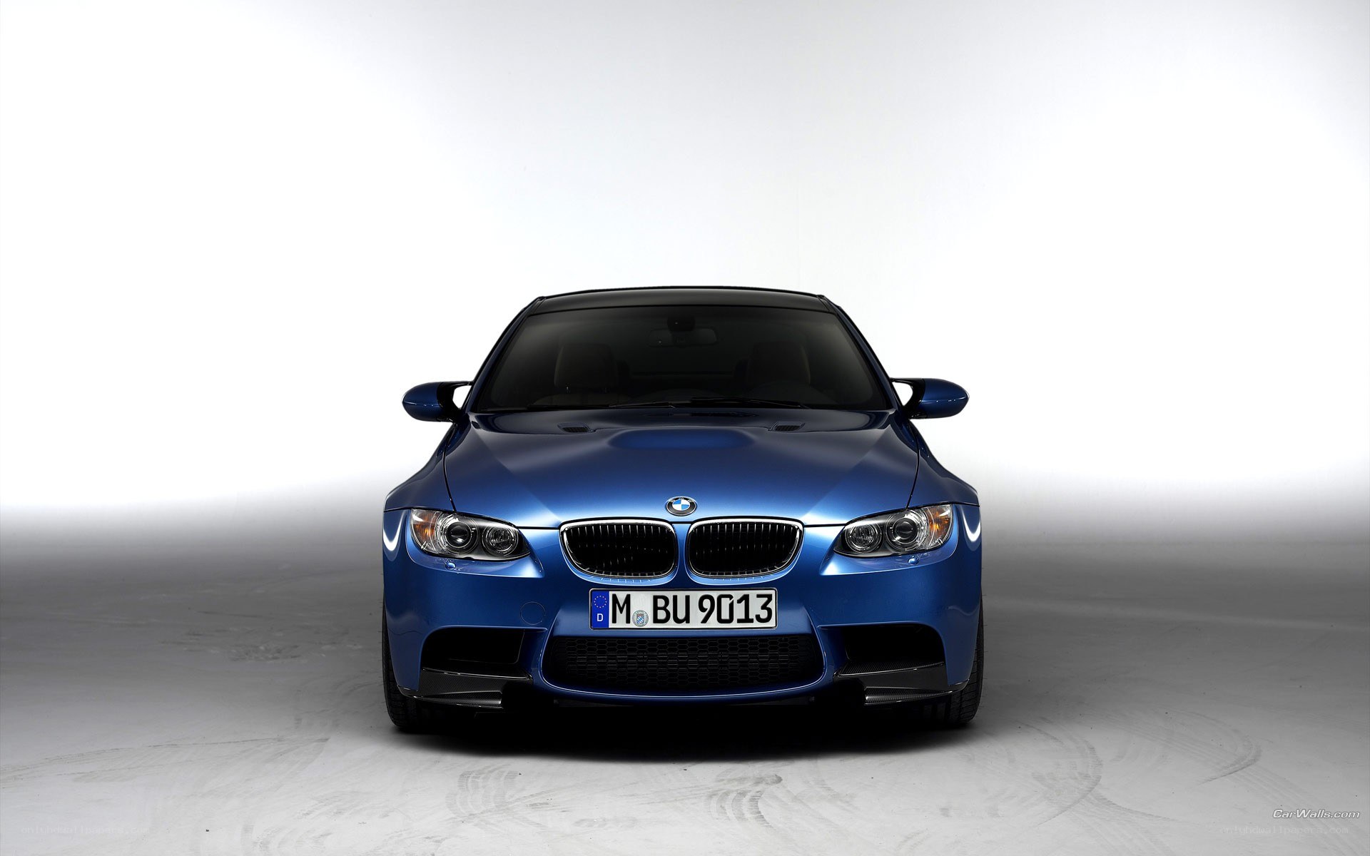 blue bmw m3 front view
