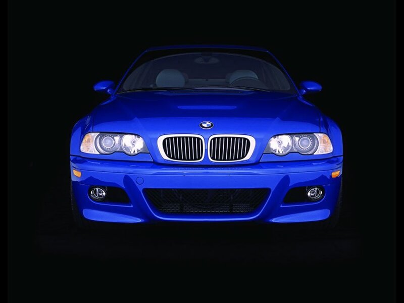 blue bmw m3 front view