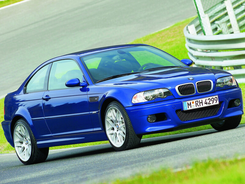 Blue BMW M3 on a racetrack