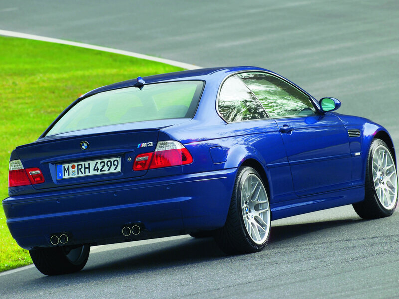 Blue BMW M3 on a racetrack