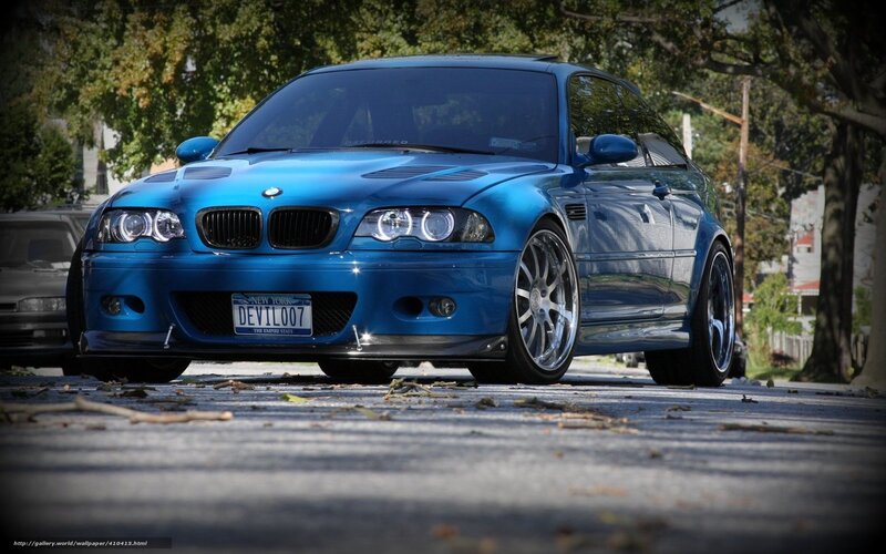 Blue BMW M3 on a street