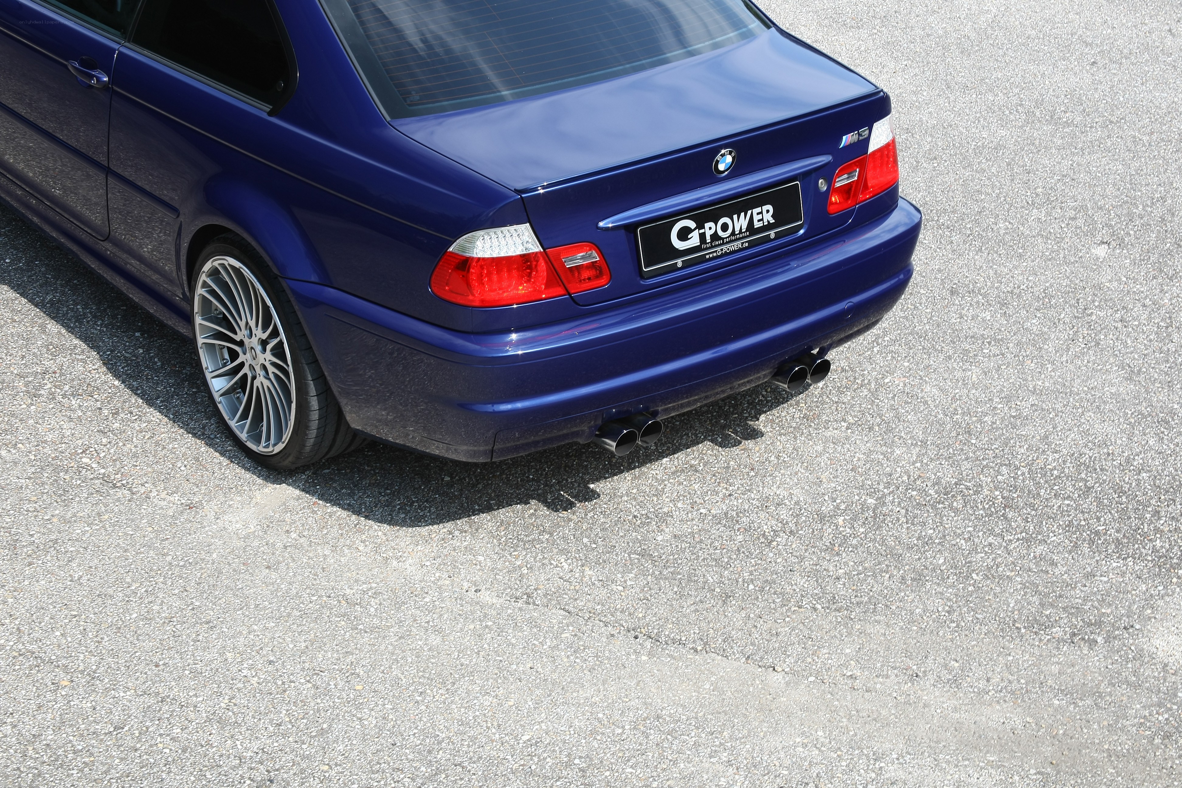 blue bmw m3 rear view